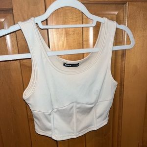 Shein Scoop Neck Rib-knit Tank Crop Top
